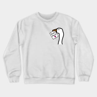 Small Portrait of a Goose with Nasty Woman Sign Crewneck Sweatshirt